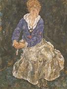 Egon Schiele Portrait of the Artist's Wife,Seated (mk12) oil painting on canvas